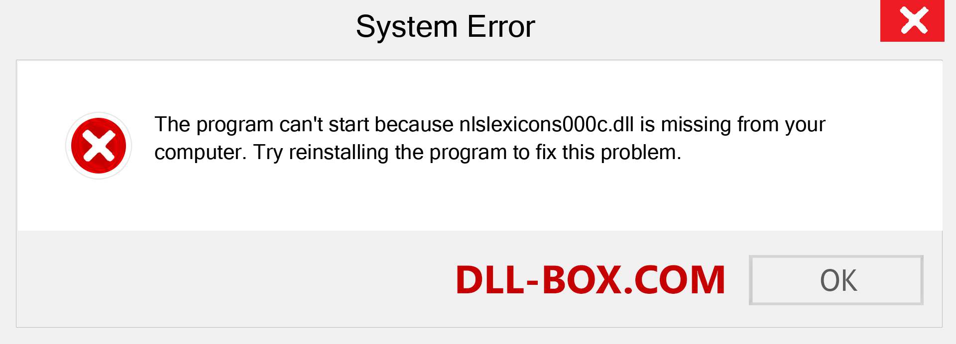  nlslexicons000c.dll file is missing?. Download for Windows 7, 8, 10 - Fix  nlslexicons000c dll Missing Error on Windows, photos, images