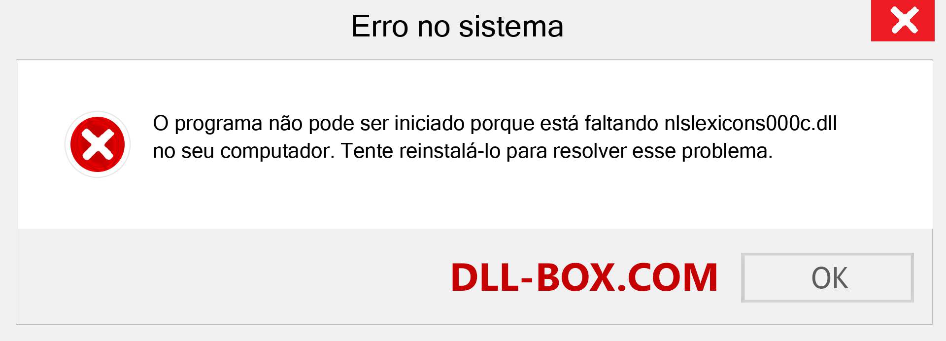 Arquivo nlslexicons000c.dll ausente ?. Download para Windows 7, 8, 10 - Correção de erro ausente nlslexicons000c dll no Windows, fotos, imagens